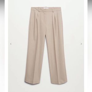 High-wait beige pants